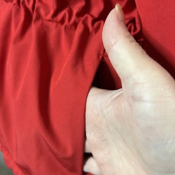 C&A Parka Jacket Womens S Small Red Polyester Fill Puffer Faux Fur Winter Skiing - Picture 11 of 13